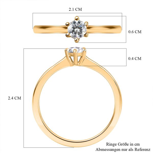 Moissanit Ring 925 Silber Gelbgold Vermeil (Gr&ouml;&szlig;e 19.00) ca. 0,24 ct image number 7