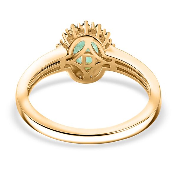 D'Joy Kagem sambischer Smaragd, gr&uuml;ner Diamant und Zirkon Ring - 0,91 ct. image number 6