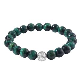 Tigerauge Armband ca. Flexibles cm 925 Silber rhodiniert ca. 160.00 ct