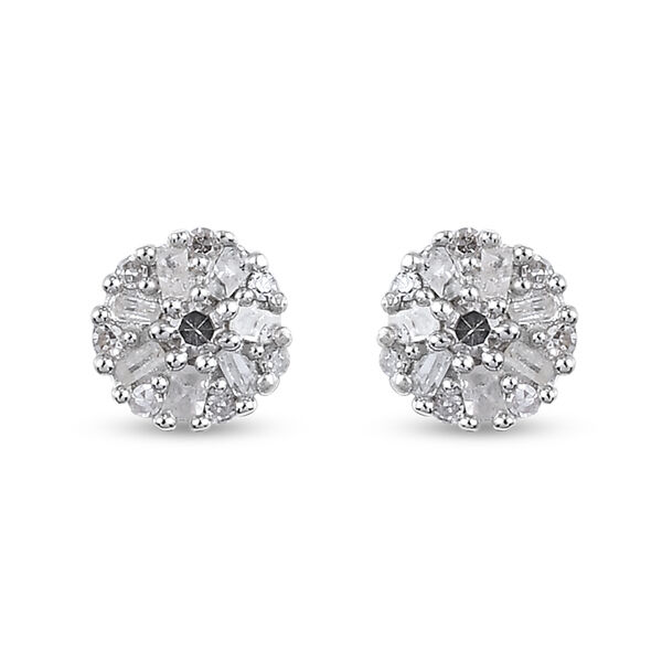 Diamant Cluster Ohrstecker 925 Silber platiniert ca. 0,15 ct image number 0