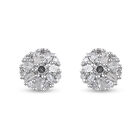 Diamant Cluster Ohrstecker 925 Silber platiniert ca. 0,15 ct