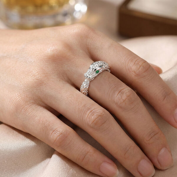 D'Joy Royal Bali Kolumbianischer Smaragd Ring 925 Silber (Gr&ouml;&szlig;e 17.00) ca. 0.07 ct image number 2