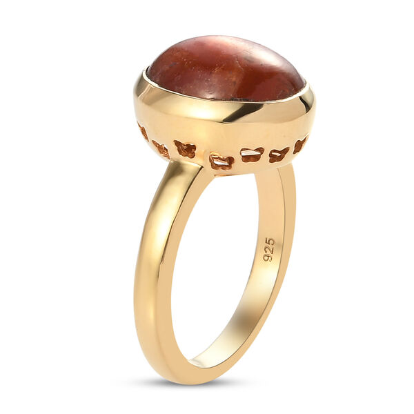 Sonnenstein Ring, 925 Silber vergoldet  ca. 4,85 ct image number 5