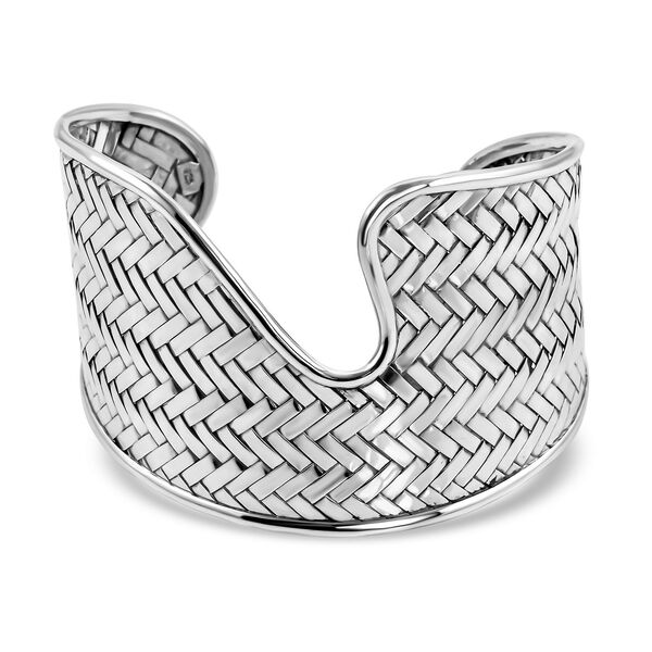 Royal Bali Kollektion - Armreif mit Korbflechtmuster, 19 cm - 36,64g