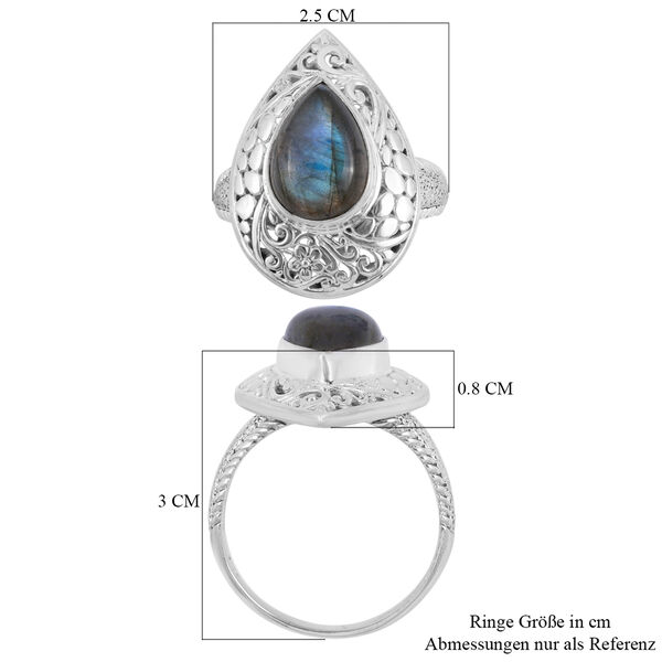 Royal Bali Kollektion - Labradorit-Ring, 925 Silber  ca. 5,50 ct image number 6