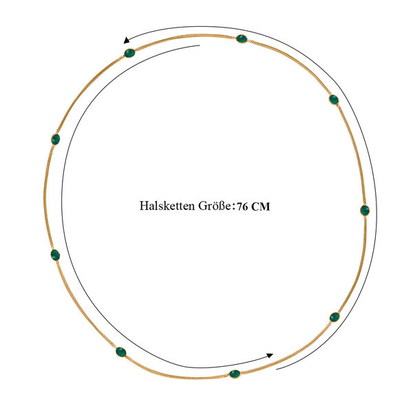 EVER TRUE Verde Onyx Halskette ca. 75 cm Nickelfreies Messing ca. 9.40 ct image number 5