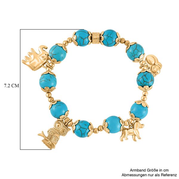 Blauer Howlit Armband ca. Flexibles cm Legierung vergoldet ca. 148.20 ct image number 5