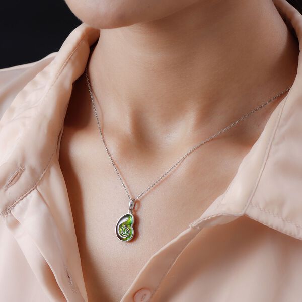 Kanadische Ammolit-Solit&auml;r-Anh&auml;nger in Silber image number 2