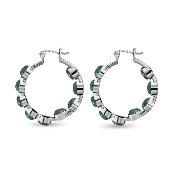 Grüne Aventurin-Ohrringe, Edelstahl ca. 9,90 ct image number 4