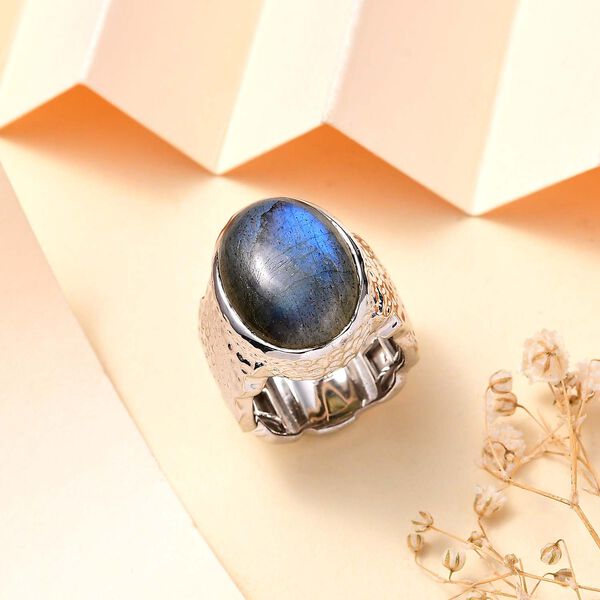 Labradorit Ring, Silberfarben (Gr&ouml;&szlig;e 19.00) ca. 11.93 ct image number 2