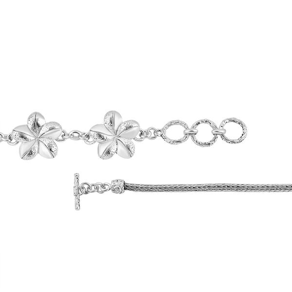 Royal Bali Kollektion - Silber Wachsblumen Armband, 20cm image number 3