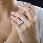 Amerikanischer, natürlicher, Sleeping Beauty Türkis Ring, 925 Silber, bicolor, (Größe 19.00) ca. 1.11 ct image number 2