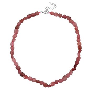 Erdbeer Quarz Halskette, 45+5cm - 189,50 ct.
