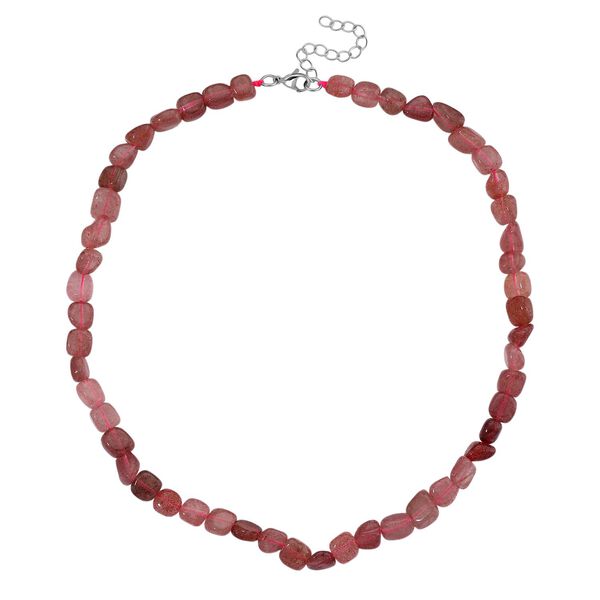 Erdbeer Quarz Halskette, 45+5cm - 189,50 ct. image number 3