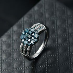 D'Joy blauer und weißer Diamant Ring - 0,99 ct.