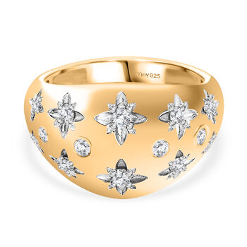 D'Joy Moissanit Ring, 925 Silber 750 vergoldet - 0,32 ct.