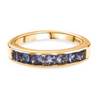 D'Joy AA Tansanit Ring 925 Silber 750 Gelb Vergoldet (Größe 17.00) ca. 0,89 ct