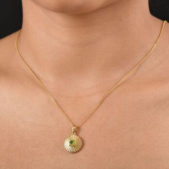 Nat&uuml;rlicher Peridot Anh&auml;nger, 925 Silber vergoldet ca. 0,54 ct.