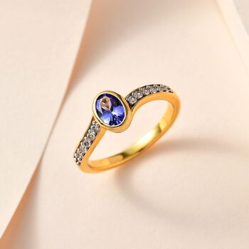 Tansanit und Zirkon Ring - 1,22 ct.