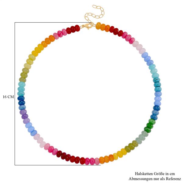 Mehrfarbige Quarzit  45+5cm Halskette - 230 ct. image number 6