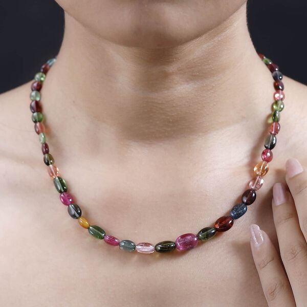 ILIANA zertifiziert und gepr&uuml;ft AAA Multi-Turmalin Halskette in 750 Gold, 45cm - 116,96 ct. image number 4