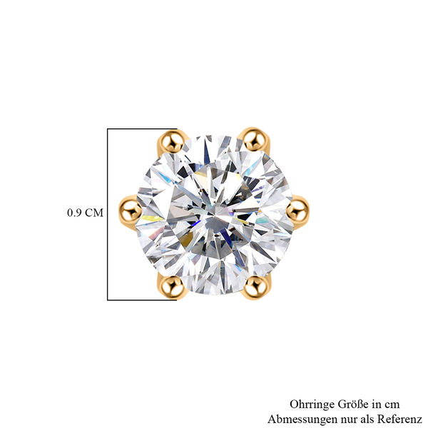 Moissanit Ohrringe, 925 Silber 750 Gelbgold Vermeil - 3,48 ct. image number 6
