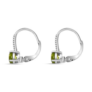 Nat&uuml;rliche Peridot Ohrringe, 925 Silber platiniert, ca. 1.03 ct