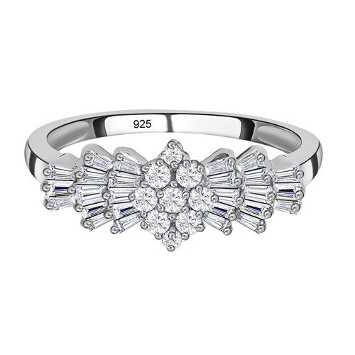 Moissanit Ballerina Ring, 925 Silber rhodiniert - 1,12 ct. image number 0