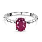 Afrikanischer Rubin (Fissure gefüllt) Ring, 925 Silber platiniert (Größe 18.00) ca. 1,77 ct