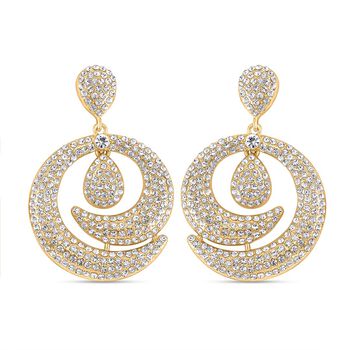 Wei&szlig;er Kristall Ohrringe, vergoldet