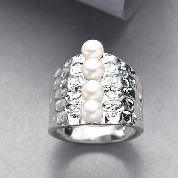 S&uuml;&szlig;wasser Perle Ring in Silberton