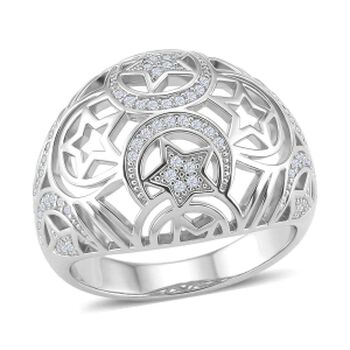 Wei&szlig;er Zirkonia Ring Nickelfreies Messing (Gr&ouml;&szlig;e 21.25)