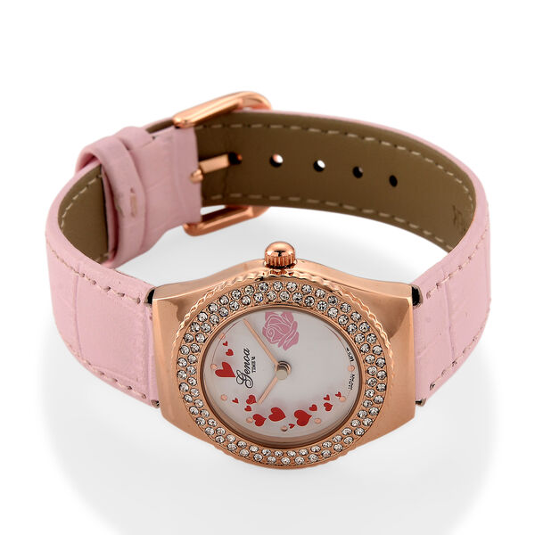 GENOA - J Francis gefertigt mit SWAROVSKI Wei&szlig;er Swarovski Kristall Uhren 23 cm Reine Legierung IP Rosa Plattierung image number 4