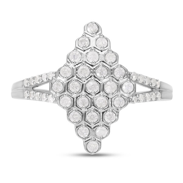 Diamant Cluster Ring 925 Silber platiniert  ca. 0,50 ct