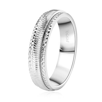 Strukturierter Bandring in 950 Platin