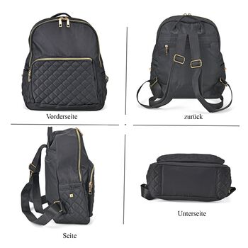 Moderner-Rucksack mit Smartem Ordnungssystem, wasserabweisendem Nylon, verstellbaren Schultergurten, Gr&ouml;&szlig;e: 24x10x33cm, Granitschwarz