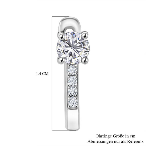 RADIANTA GRA zertifiziert Moissanit (D-VVS) Ohrringe 925 Silber rhodiniert ca. 0.54 ct image number 6