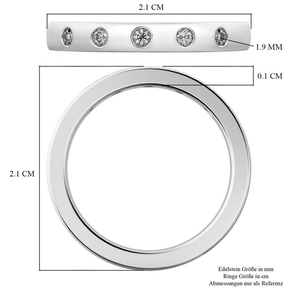 RHAPSODY Diamant zertifiziert VS2 E-F Band Ring 950 Platin image number 7