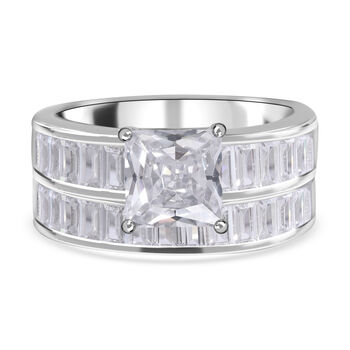 LUSTRO STELLA 2er-Set- wei&szlig;e Zirkonia-Ringe - 5,04 ct.