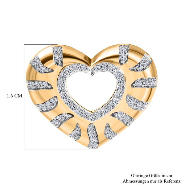 LUXURIANT SI Labor Diamant Ohrringe, 925 Silber mit 750 Gelbgold Vermeil - 0,50 ct. image number 5