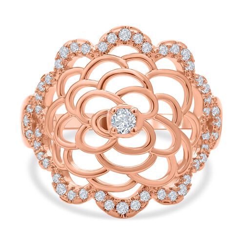 Weißer Zirkonia Ring, (Größe 19.00) ca.0  roséfarben 1.00 ct image number 0