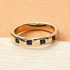 Kanchanaburi Blauer Saphir Band Ring 925 Silber Gelbgold Vermeil (Größe 18.00) ca. 0,40 ct image number 1