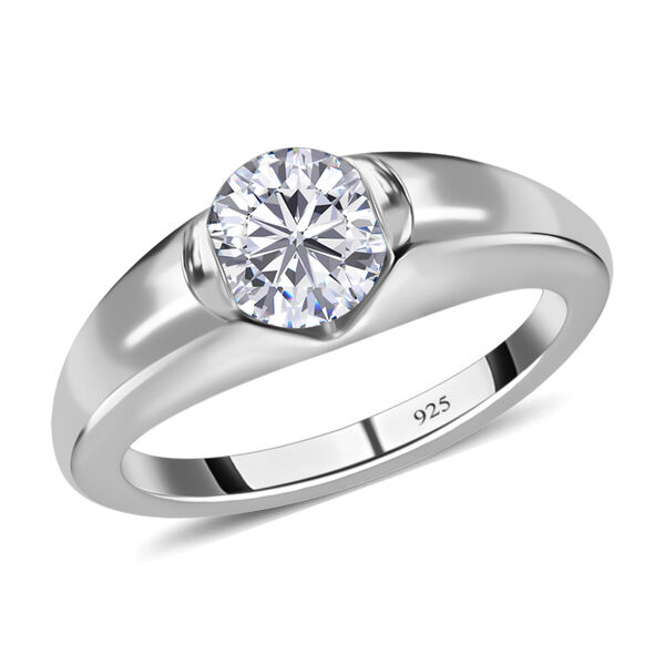Moissanit Solitär Ring in platiniertem Silber - 0,76 ct. image number 6