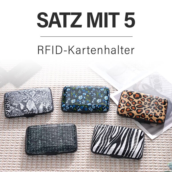 5er Set - RFID geschützte Aluminium-Kartenhüllen, einfarbig image number 2