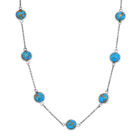 Blaues Türkis Halskette ca. 50 cm 316L Edelstahl  ca. 22.55 ct