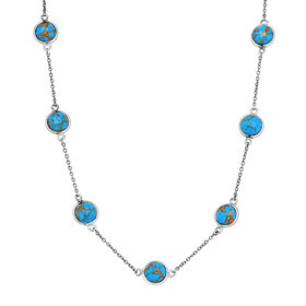 Blaue Türkis 50cm Halskette - 22,55 ct.