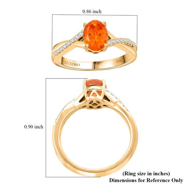 LUXORO zertifiziert und geprüft AAA Fanta Granat und Diamant Ring in 417 Gold - 1,70 ct. image number 5