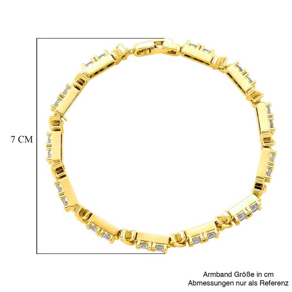 Designer Inspiriert - Wei&szlig;er Zirkonia Armband ca. 19 cm Nickelfreies Messing, goldfarben image number 4