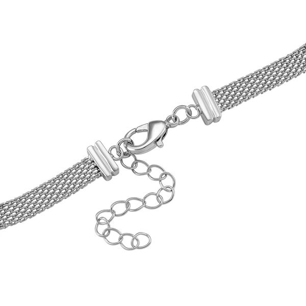 Weiße Zirkonia 50+5cm Halskette in Silberton image number 5