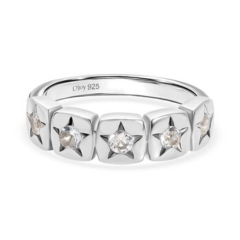 D'Joy AAA Pr&auml;mie Malagasy Mondstein Ring 925 Silber platiniert (Gr&ouml;&szlig;e 17.00) ca. 0,36 ct